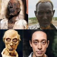 Straight hair for sure. The tightly curled or kinky hair of the Sub Saharan  African is unique to the indigenous people of Sub Saharan West Africa. In  my comment is Ramses II