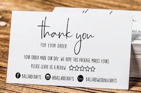 Monochrome Thank You For Your Order Cards Please Leave A Review Card Business Stationery In 2020 Business Thank You Cards Thank You Customers Order Business Cards