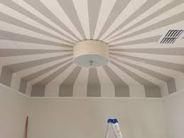 Circus Tent Ceiling In Nursery Painted By My Husband With Help From A Laser Beam Nursery Paintings Painted Ceiling Circus Tent
