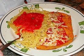 They're known for their crazy good baked bread sticks, garden salad, homemade soups and sauces. Olive Garden Eggplant Parmigiana
