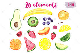 2 pick the best happy holidays images for free. Fruits Watercolor Set Clipart In Illustrations On Yellow Images Creative Store