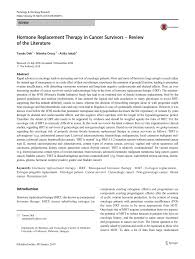 Early menopause and premature menopause. Pdf Hormone Replacement Therapy In Cancer Survivors Review Of The Literature