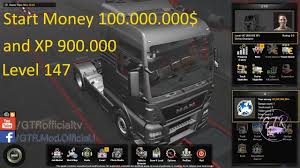 Ets2 1 34 Mod Start Money 100 000 000 And Xp Download Youtube
