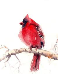 Cardinal Bird Watercolor Print Northern Cardinal Painting Bird Watercolour Wall Art Red Bird Home Decor Tablolar Suluboya Ve Kus