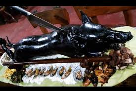 Growing up with lechon, i was accustomed to the cinderblock pit in the yard that my dad had built. In General Santos Lechon Negra Is The New Star Of Celebrations Abs Cbn News
