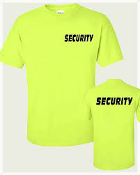 Security Event Staff Bouncer Club Double Print Safety Green T Shirt Tee Wholesale Shirts Tee Shirts T Shirt