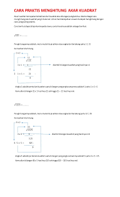 Maybe you would like to learn more about one of these? Cara Praktis Menghitung Akar Kuadrat