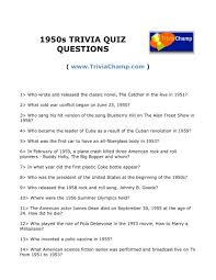 Interview questions for an actor and model. 1950s Trivia Quiz Questions Trivia Champ