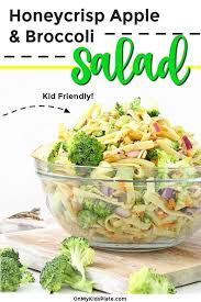 This Healthy Honeycrisp Apple And Broccoli Salad Recipe Is Perfect For A Bbq Or Potluck It Has No Healthy Salad Recipes Broccoli Salad Fruit Recipes For Kids