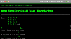 Em am kan teramat panjang puisi. Chord Guns N Roses November Rain Kunci Gitar Lirik Youtube