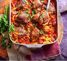 Chicken Chorizo Rice Bake Chorizo Rice Chicken Chorizo Recipe Chicken Chorizo