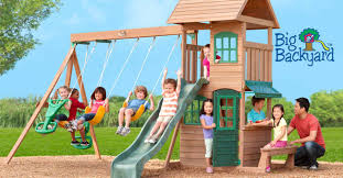 Outlook backyard playsets can be custom designed with a single fort or multiple play areas. Big Backyard Wooden Swing Sets Garden Play Equipment