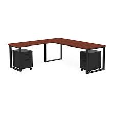 By fleur de lis living. L Shape Desk Mobile Pedestals 2 Mahogany Laminate Black Finish On Zoro Accuweather Shop