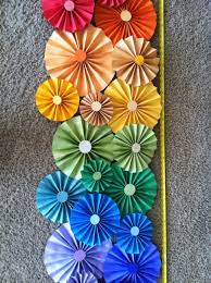 Paper Folded Flowers For March Bulletin Board Preschool Bulletin Preschool Bulletin Boards Bulletin Board Design