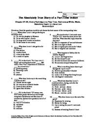 Although junior's story takes place in the present day, his experiences—particularly the hardships of life on the reservation—are very much informed by the historical oppression of native americans in the united states, and junior and. The Absolutely True Diary Of A Part Time Indian Ch 21 25 Quiz By Andy Wertz