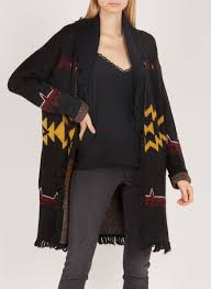 Over jacket in shaved knit. Gilet Ikks Femme Gilet Long En Jacquard Ethnique Rouge Rouge Brule Snowboard Esqui