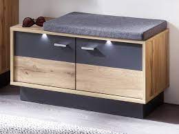 Schuhbank massivholz eiche höhe 44 cm breite 85 cm tiefe 36 cm. Garderoben Sitzbank Coast In Wotan Eiche Dekor Und Grau
