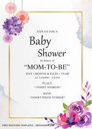 Golden Frame Baby Shower Invitation Templates Editable With Micro Baby Shower Invitation Templates Invitation Template Free Printable Baby Shower Invitations