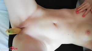 Intimate Fingering and Banana Insertion in Pussy! Teen Lonely Sunday Home
