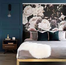 Purple And Pink Dark Floral Wall Mural Muralswallpaper Purple Wallpaper Accent Wall Floral Bedroom Floral Wallpaper Bedroom