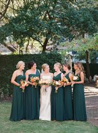 Kathryn S Five Bridesmaids Wore The Same Floor Length Hunter Green Dres Forest Green Bridesmaid Dresses Green Bridesmaid Dresses Hunter Green Bridesmaid Dress