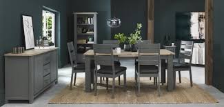 Possesses a clean, transitional motif that will complement almost any kitchen or dining room décor. Oakham Dark Grey Scandi Oak Dining Table 6 8 Seater Bentley Designs