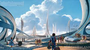first look at tomorrowland shows the world of tomorrow disney style futuristic city tomorrowland movie syd mead