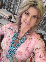 ELLA PETERS Turquoise & Sterling Silver Squash Blossom necklace