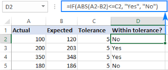Absolute Value In Excel Abs Function With Formula Examples
