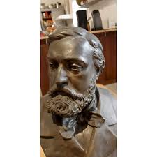 Bronze Bust of Léon Gambetta by Gabriel Pech Brown