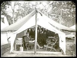 Mr Mcinnes And Tent At Sulphide Cockle Creek Nsw 24 July 1896 Newcastle Nsw Newcastle Library University