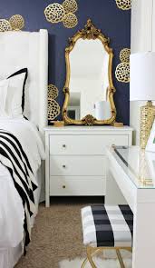 Black And Gold Bedroom Pinterest Inspiring Feature Walls Using Wall Decals Gold Bedroom Navy Gold Bedroom Home Decor