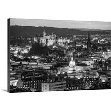 Black And White Canvas Pictures Uk Greatbigcanvas The City Of Edinburgh And Edinburgh Castle Scotland Uk Black An By Circle Capture Canvas Wall Art Multi Color Black White Landscape Black Wall Art Canvas Wall Art