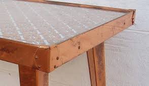 Copper Table Top Edging Copper Top Table Wood Projects Copper Table