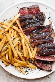 New York Strip Steak Frites With Rosemary Flake Salt Recipe Yummly Recipe Health Dinner Recipes Recipes Steak Dishes