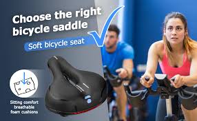 13 how to adjust the height of the seat for. Amazon Com Sgodde Comfortable Bike Seat Replacement Wide Bicycle Saddle Memory Foam Padded Soft Bike Cushion With Dual Shock Absorbing Rubber Balls Universal Fit For Indoor Outdoor Bikes With Reflective Strip Sports