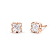 14K Gold 0.59ct Diamond Clover Stud Earrings – SHYNE JEWELERS
