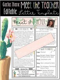 Credits of used assets can be found in the notes of the themes or here. Editable Cactus Theme Meet The Teacher Letter Template Tpt