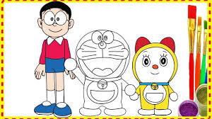 Draw Doraemon Nobita And Dorami Family In Doremon Movie Coloring For K Doraemon Cartoon Coloring Pages Love Coloring Pages