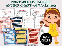 Printable Five Senses Anchor Charts + 10 Worksheets!
