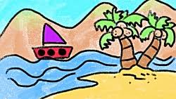 Welcome to my fine art channel!my simple step by step guide to teach you all the art skills that you need to know when creating a masterpiece! Beach Drawing For Kid How To Draw A Beach With Coconut Tree