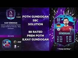 Disponibile su fifa 21 la sbc di gundogan potm di gennaio della premier league scopri i proseguono le sbc su fifa 21! Potm Gundogan Sbc Solution How To Get 88 Prem Potm Ilkay Gundogan Madfut 21 Youtube