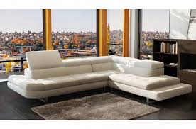 Parfait pour recevoir vos invités ou profitez d'un large espace de confort. Canape D Angle En Cuir Italien 5 6 Places Grand City Blanc Mobilier Prive