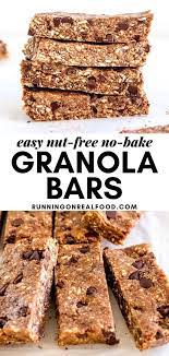 Nut Free No Bake Granola Bars Recipe No Bake Granola Bars Vegan Snack Recipes Vegan Granola Bars
