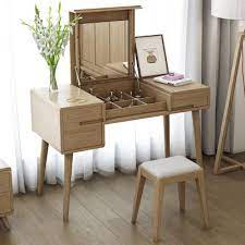 实木梳妆台北欧日式简约原木妆台妆镜卧室白蜡木翻盖储物格子书桌 淘宝网 furniture interior furniture interior