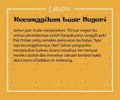 Lelucon Receh Bercerita Tentang Johan Anak Dari Pak Pohan Yang Baru Saja Menyelesaikan Pendidikan Di Luar Negeri Sampai Johan Kembal Di 2020 Cerita Lucu Lelucon Lucu