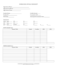 High School Transcript Template Fill Online Printable Fillable Blank Pdffiller