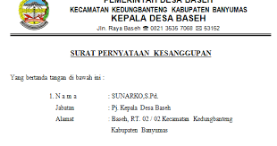 Pengertian, tujuan, manfaat, dan contoh suratnya. Contoh Surat Pernyataan Kesanggupan