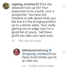 Green Day S Billie Joe Armstrong Rages At Idiot Under His Own Instagram Post The Best Social Media Green day's frontman billie joe armstrong shows how to to make a music record. green day s billie joe armstrong rages