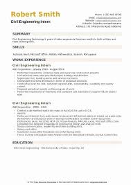 Your summary of the civil engineering resume is an overview of your professional skills & capabilities. Civil Engineer Intern Resume Best Engineering Samples Student For Hudsonradc